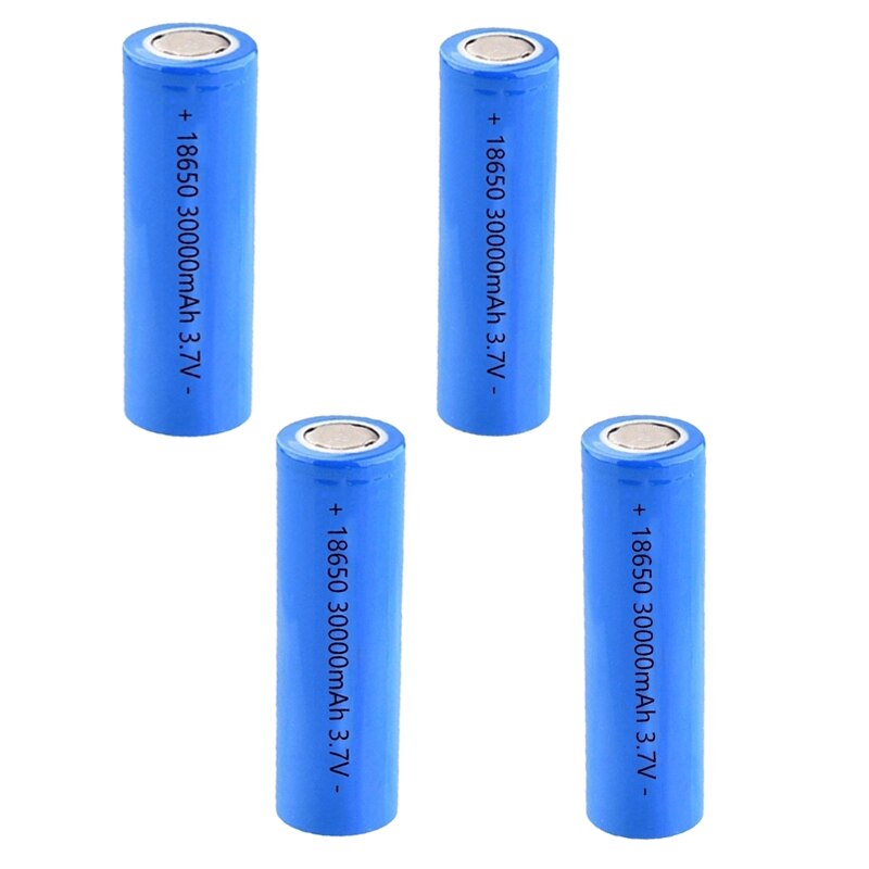 Originele 18650 Batterij 30000Mah 3.7 V 18650 Lithium Oplaadbare Batterij Voor Zaklamp Batterijen Speelgoed/Elektrische Opladen: 4PCS Battery