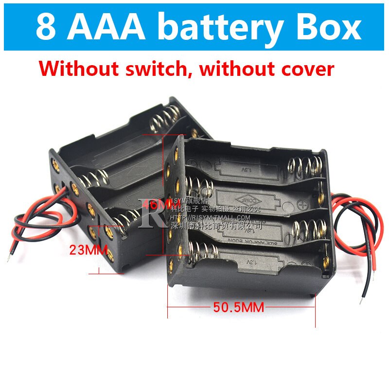 Aaa batteri förvaringsbox aaa batterier förpackningar fodral diy batterihållare cellbox aa batterihållare med strömbrytare och lock 1-8x: 8x aaa batterilåda