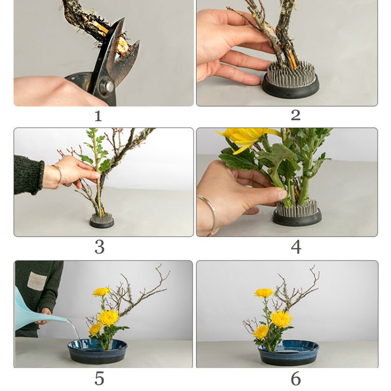 Japanse Ikebana Kenzan Pin Art Vaste Gereedschap Bloem Insert Base Holder Pin Lood Koperen Naald Pin Bloem Regelen Tool