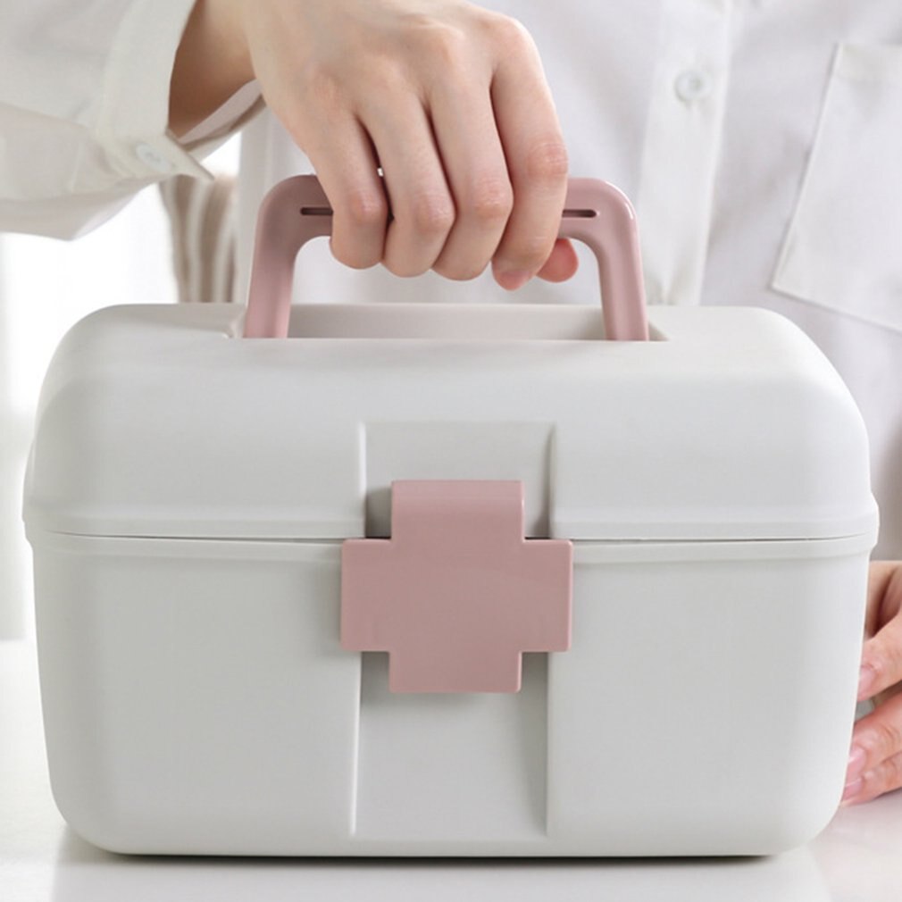 Multifunctional Home Double-Layer Medicine Cabinet Portable Medicine Storage Box Health Plastic Medicine Box