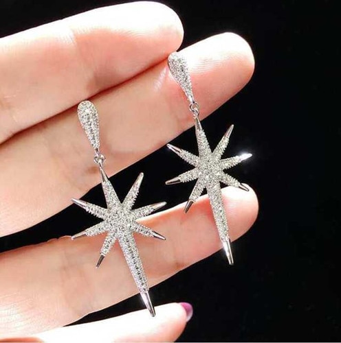 Boucles d'oreilles étoiles de luxe 925 en argent sterling pour femme bijoux anniversaire moonso  e5890