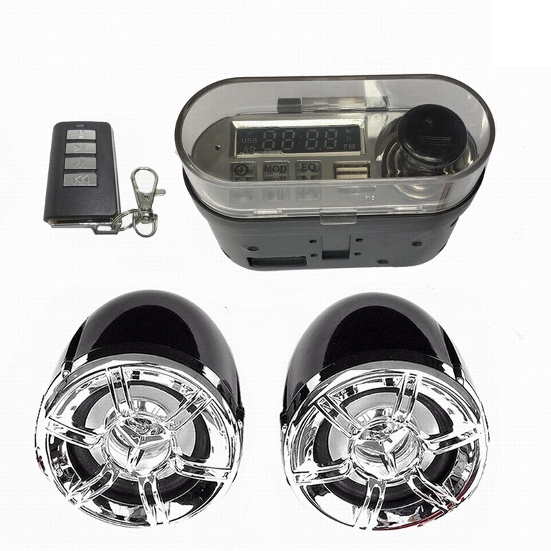 Sistema de Audio para motocicleta, altavoz estéreo para motocicleta, a prueba de agua, Radio FM, Bluetooth, USB, TF, MP3, Kit de reproductor de música