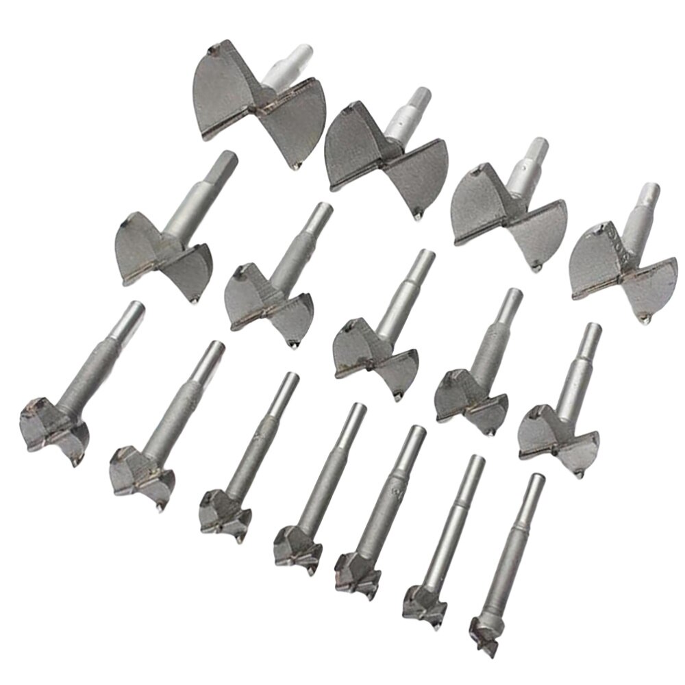 16 uds, cortador de madera, llave hexagonal plateada, taladro de taladro, sierra de agujero, cortador de madera para taladrar carpintería, carpintero, carpintero