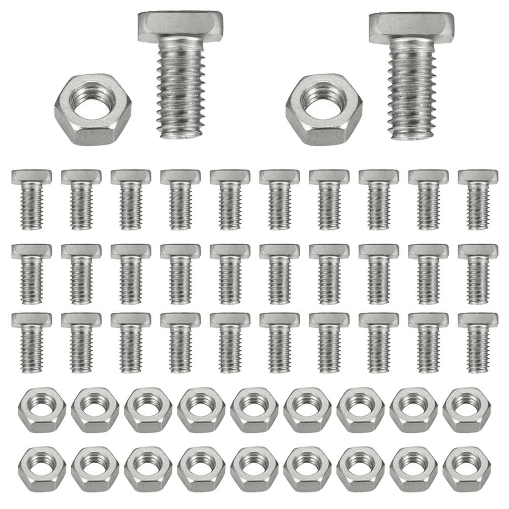 50 Sets Aluminium Greenhouse Nuts &amp; Bolts Waterproof Standard Size Cropped Head Glasshouse Nuts Bolts Garden Universal Greenhous