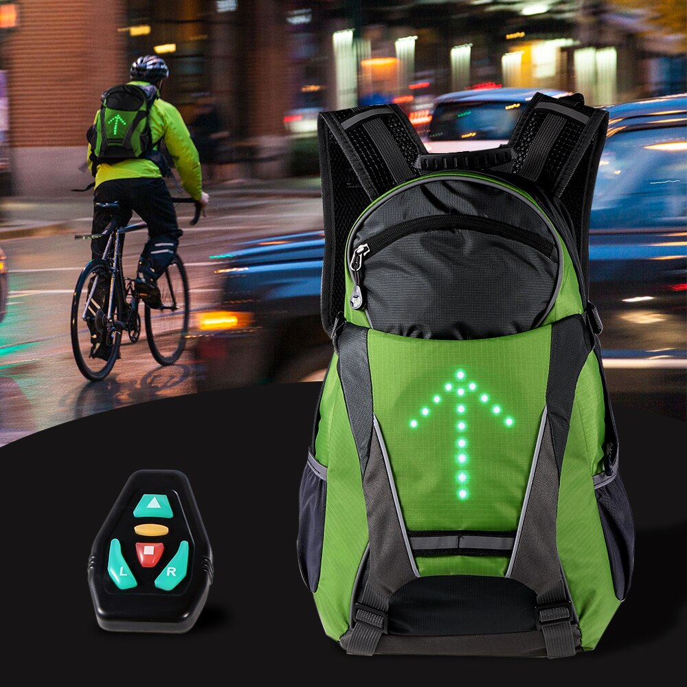 Outdoor Safety Night Riding Climbing Hiking Cycling Backpack 18L Bicycle Backpack LED Turn Signal Light Reflective Cycling Bag