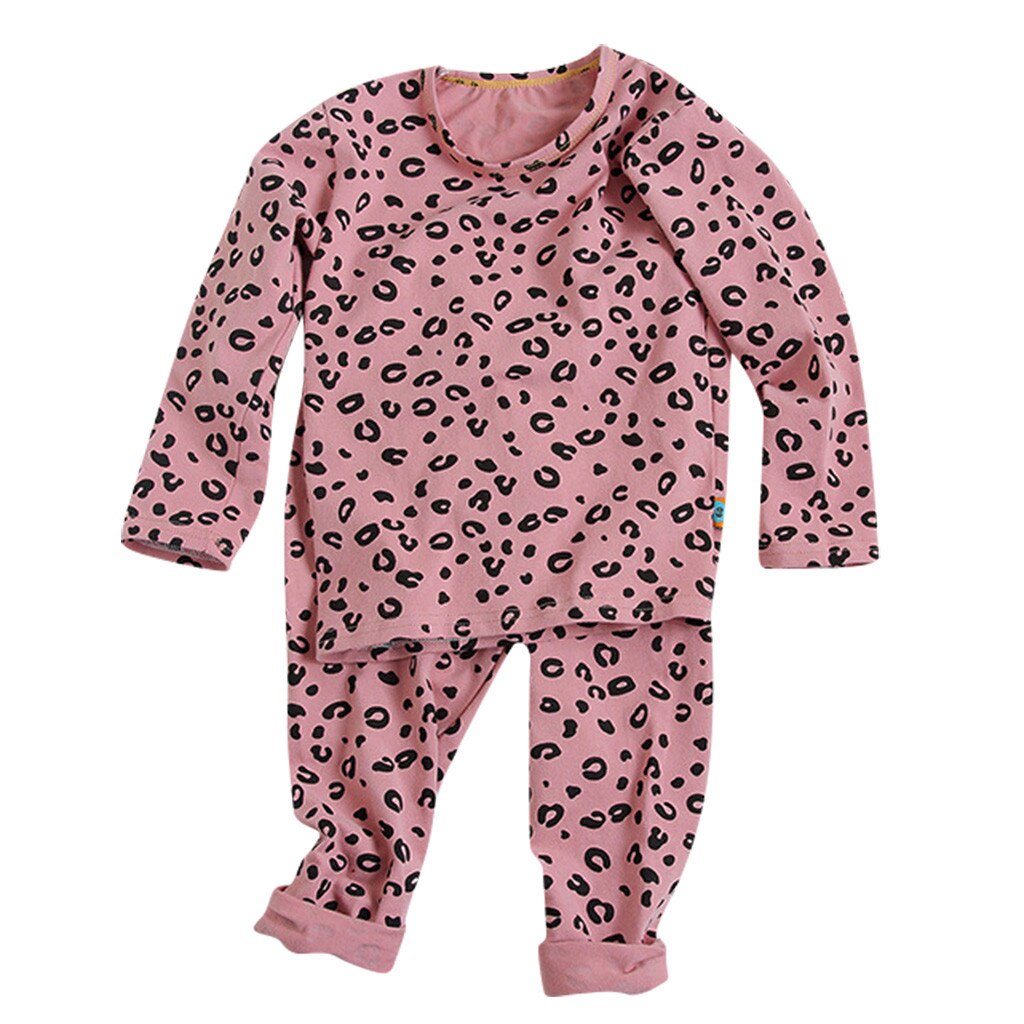Nachtwäsche Kinder Baby Jungen Mädchen Pyjamas Set Kinder Kinder Druck Leopard Pyjamas Kinder Lounge Tragen Baumwolle Mädchen Pijama Infantil: Pink / 0-1 Years