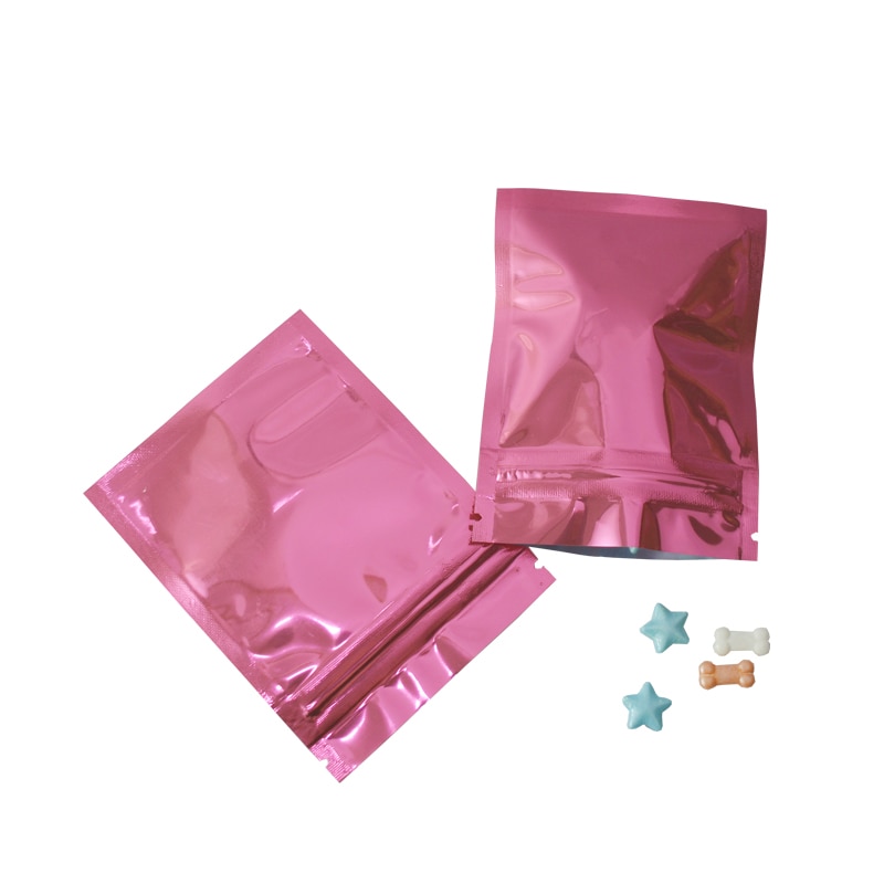 Bolsa de almacenamiento de aluminio antiestático, rosa, bolsas con cierre hermético, resellable, bolsa estática para accesorios electrónicos, paquete de bolsas, 100 Uds.