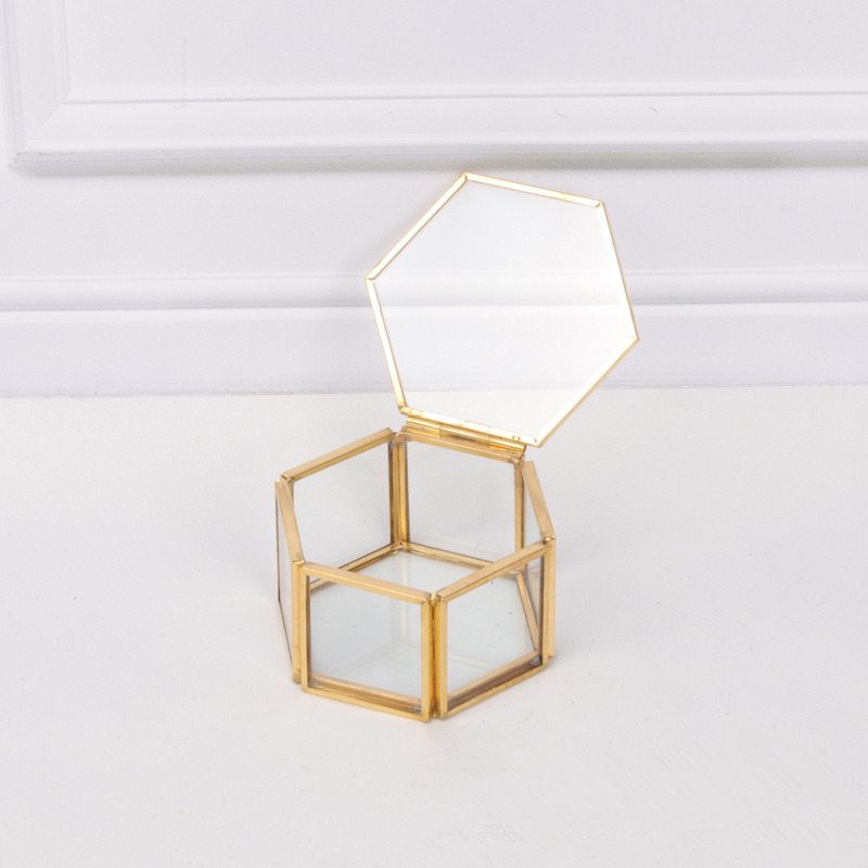 Mini Schmuck Lagerung Kasten Ornamente Glas fallen Damen Hochzeit Ring Container