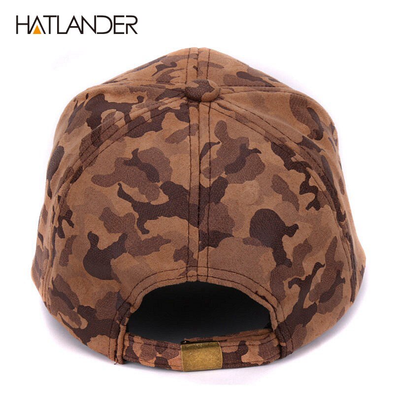 [hatlander]brand ruskind camouflage baseball kasketter til kvinder herre udendørs hatte vinter snapback bone gorras bomuld camo kasketter unisex