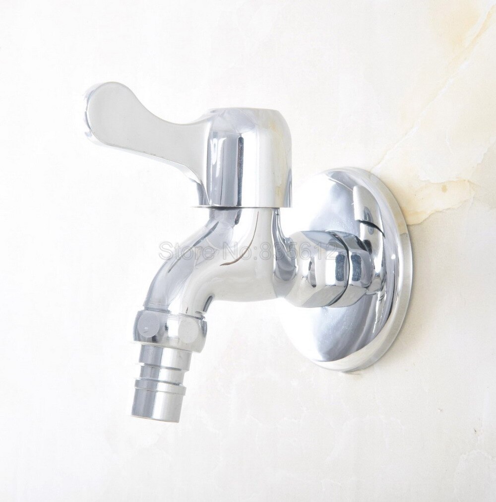 Polished Chrome Wall-mounted Washing Machine Sink Tap for Kitchen Bathroom Garden Single Handle Cold Water Faucet tav167