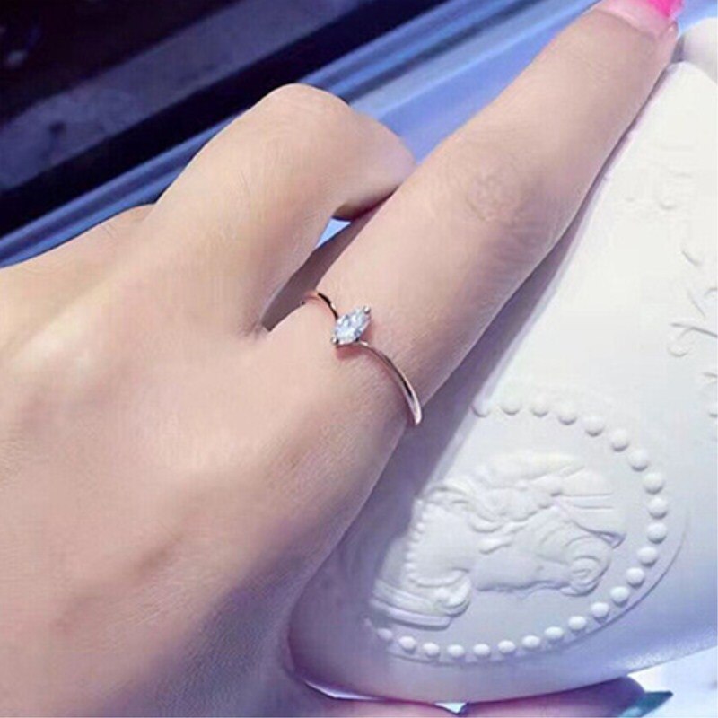 Cc ringe til kvinder hest øje sten v form enkel gul sød ring brude bryllup smykker zirconia bijoux  cc1502