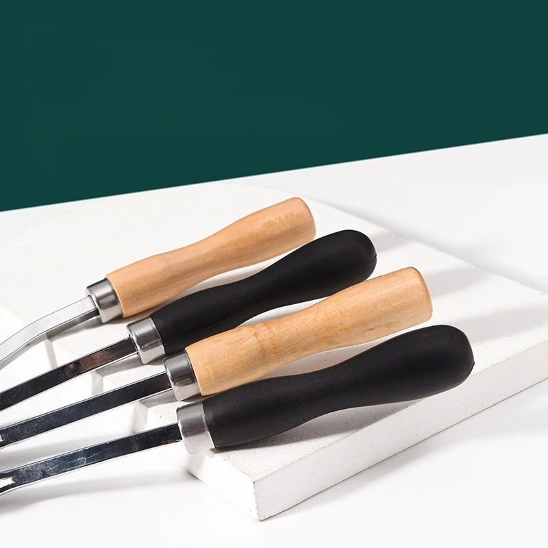Lederen Tool Diy Alle Stalen Tand Type Krabwiel Tracing Lijn Persrol Houten Handvat Draad Perswiel