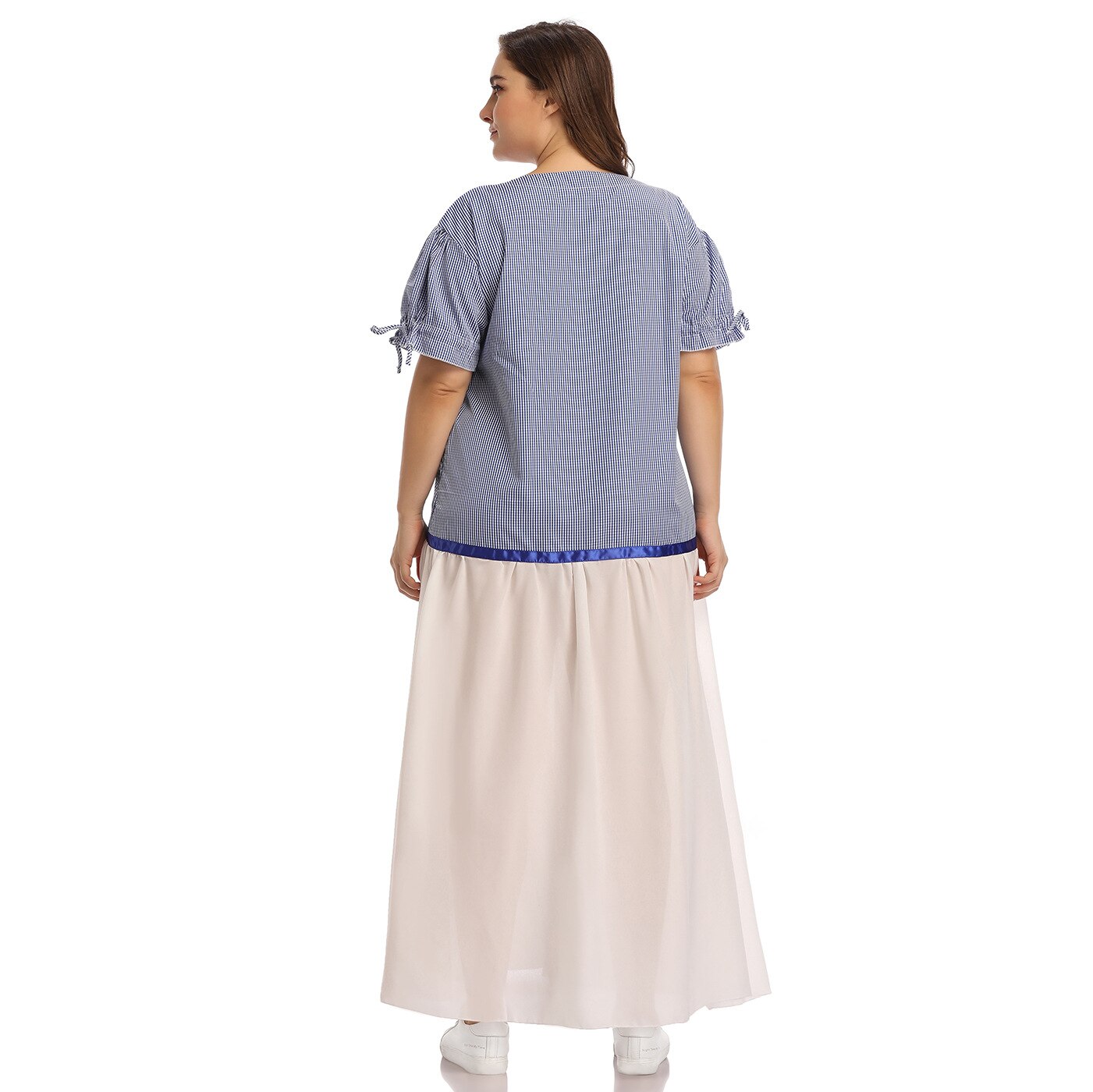 Strand Jurken Plus Size Vrouwen Zomer Korte Mouw Gestreepte Print Mesh Patchwork Maxi Lange Jurk Tuniek Losse Oversized Jurk