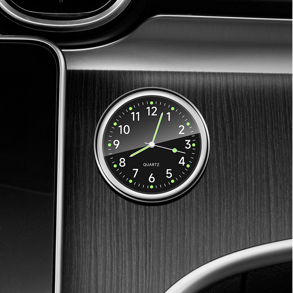 Car Clock Luminous Automobiles Internal Stick-On Mini Digital Watch Mechanics Quartz Clocks Auto Ornament Car Accessories: Orange