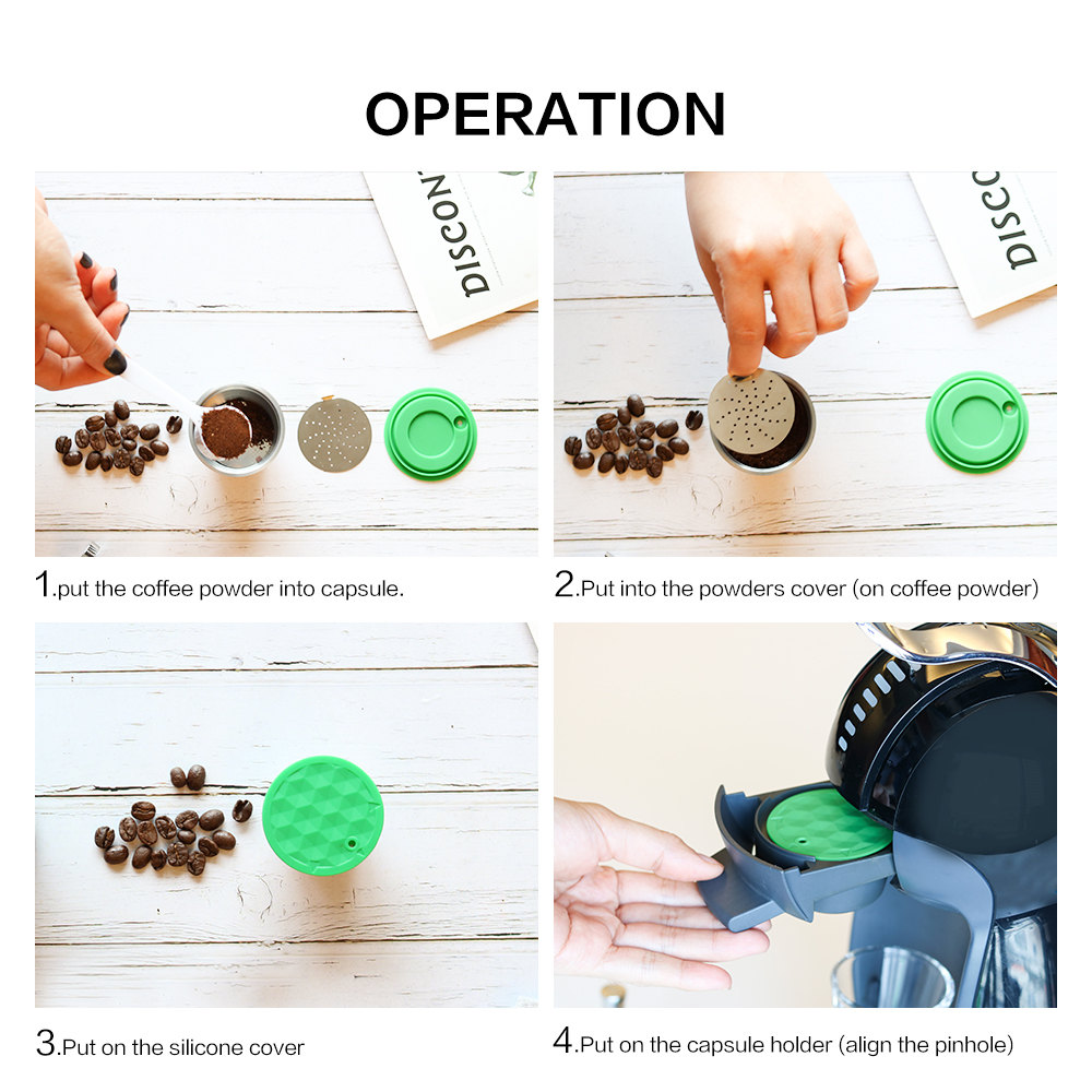 in ACCIAIO INOX in Metallo Riutilizzabile Dolce gusto Capsula & 3rd Plasti ForNescafe Macchina per il Caffè Riutilizzabile Dolci Filtro Gocciolatore Manomissione