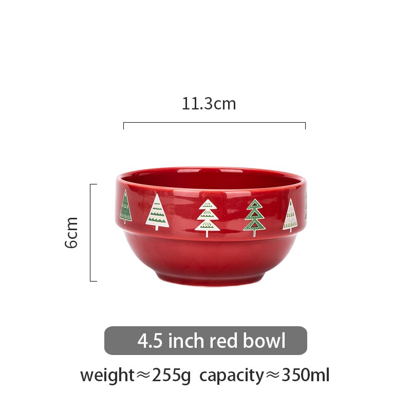 Mdzf sweethome keramisk ris salat suppeskål bøf tallerken servise sæt servering fad jul bordservice: Lille skål-rød