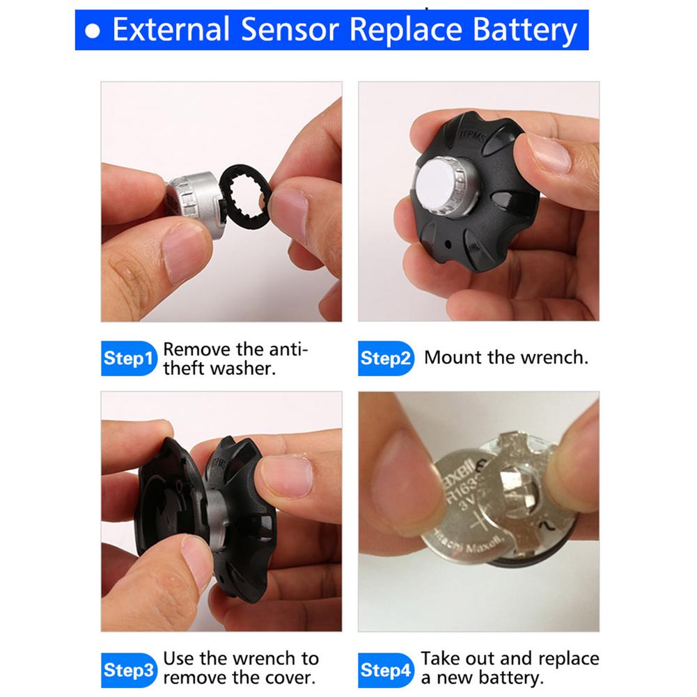 Tire Monitoring System Mobile APP Bluetooth Tire Pressure TPMS For Motorcycles Locomotives 2-wheel Small Monitor For Pressure