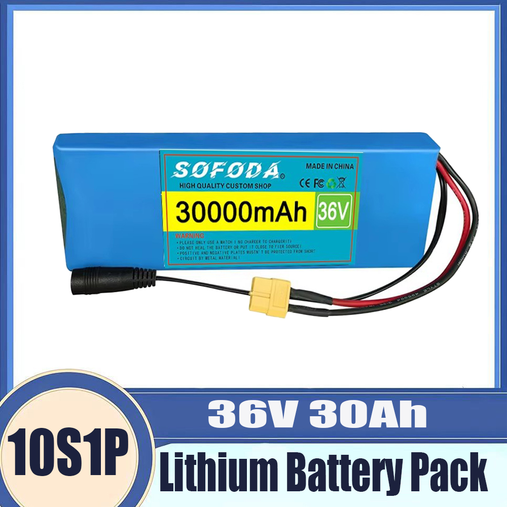 100% 36V Battery Genuine 36V 30000mAh 10S1P 18650 Lithium-ion Rechargeable Battery Pack 20A with BMS Scooter and Bicycle: green