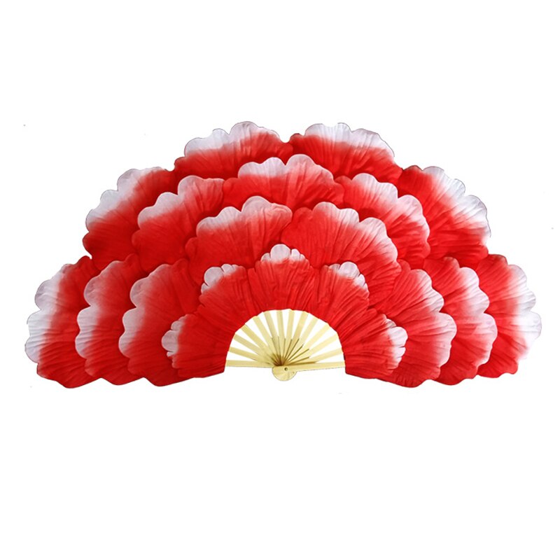 Pivoine fleur ventilateur scène performance ventilateur handfan double face grand fleur pétales ventilateur groupe danse performance accessoire: Red