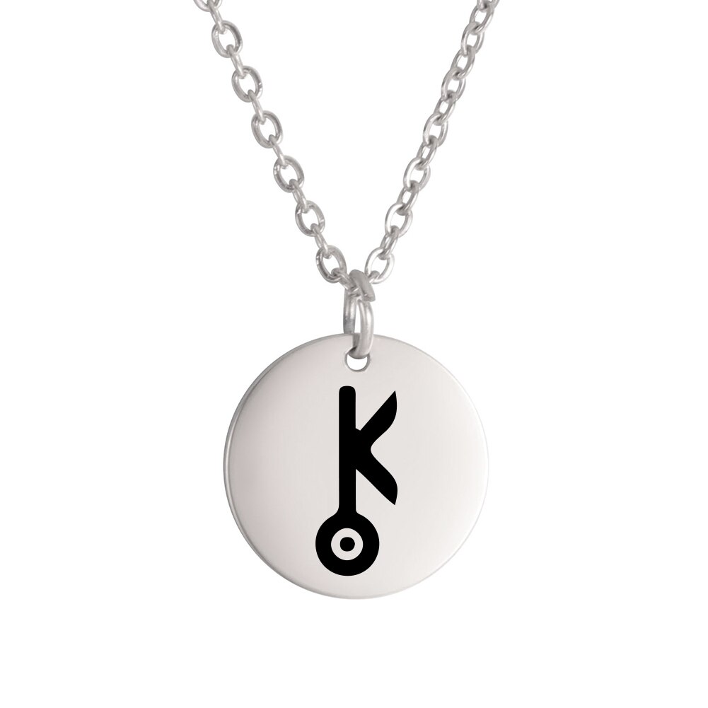 Dawapara Planeet Symbool Amulet Kleine Charme Ketting Jupiter Saturnus Pluto Neptunus Planetaire Alchemische Symbolen Roestvrij Staal: Goud / Platinum Plated
