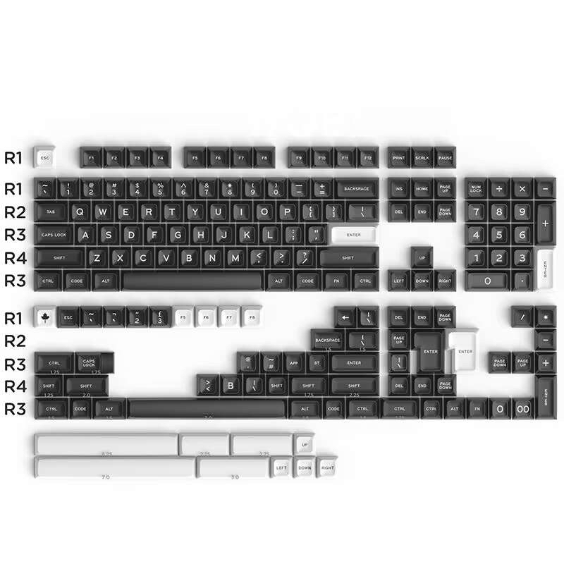 SA Profil Monster--Tastatur-Tastenkappen, benutzerdefinierte doppelt Schuss ABS-Tastenkappen, 173-Tasten für mechanische Spielen-Tastaturen von Kirsche MX Schalter: cyan