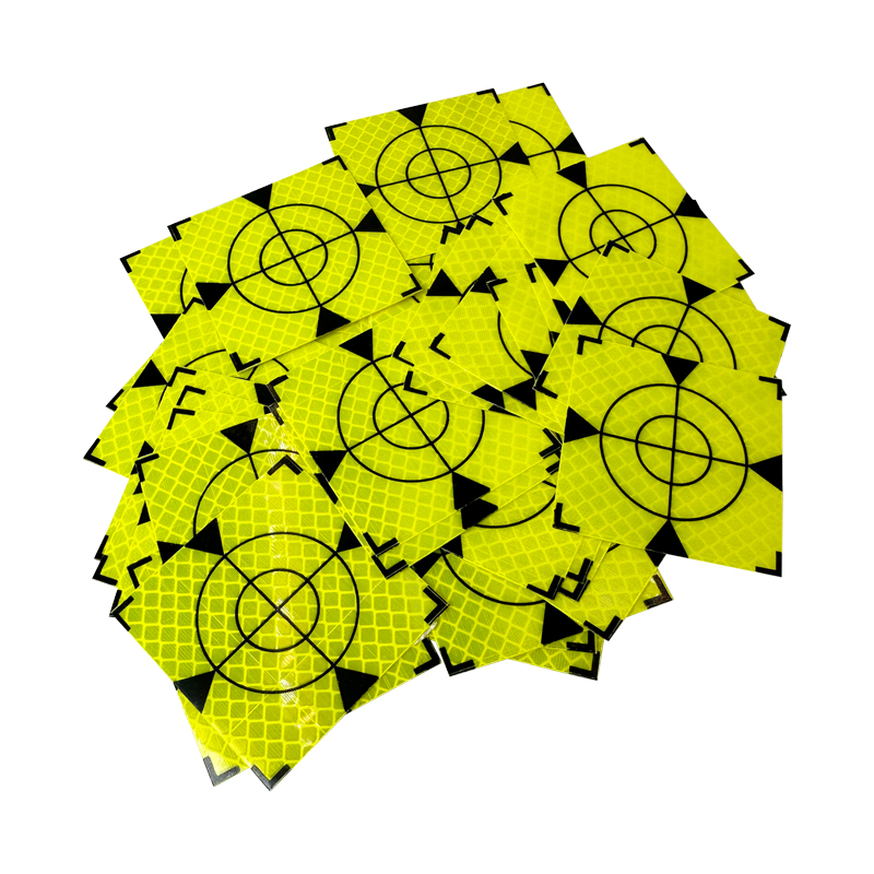 100 stks Maat 60mm 20 30 40 50 80 Reflector Vel Voor Total Station Survey Aardrijkskunde Fluorescerende Groene Driehoek reflecterende Sticker