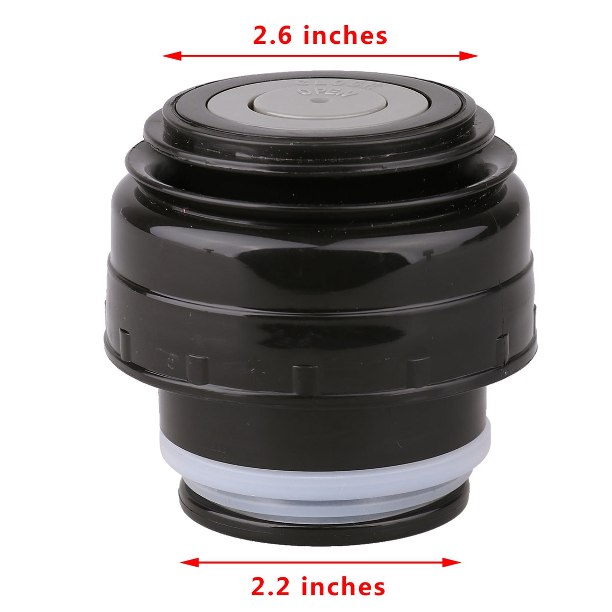 3.5/4.5/5.2cm Vacuum Flask Lid Portable Universal Thermos Bottle Cover Outdoor Travel Bottles Cup Seal Stoppers Accessories: 5.2cm Black Grey