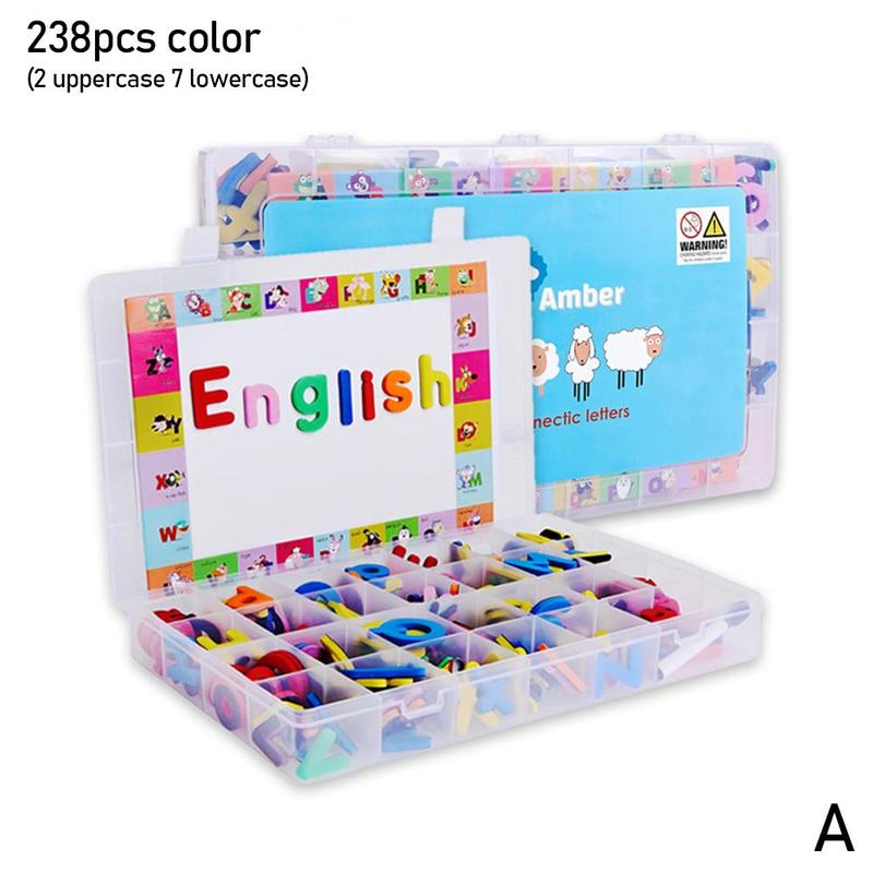 216/238 Pcs Magnetische Letters Hoofdletters Kleine Schuim Alfabet Abc Magneten Voor Koelkast Koelkast Educatief Speelgoed Set: 238pcs