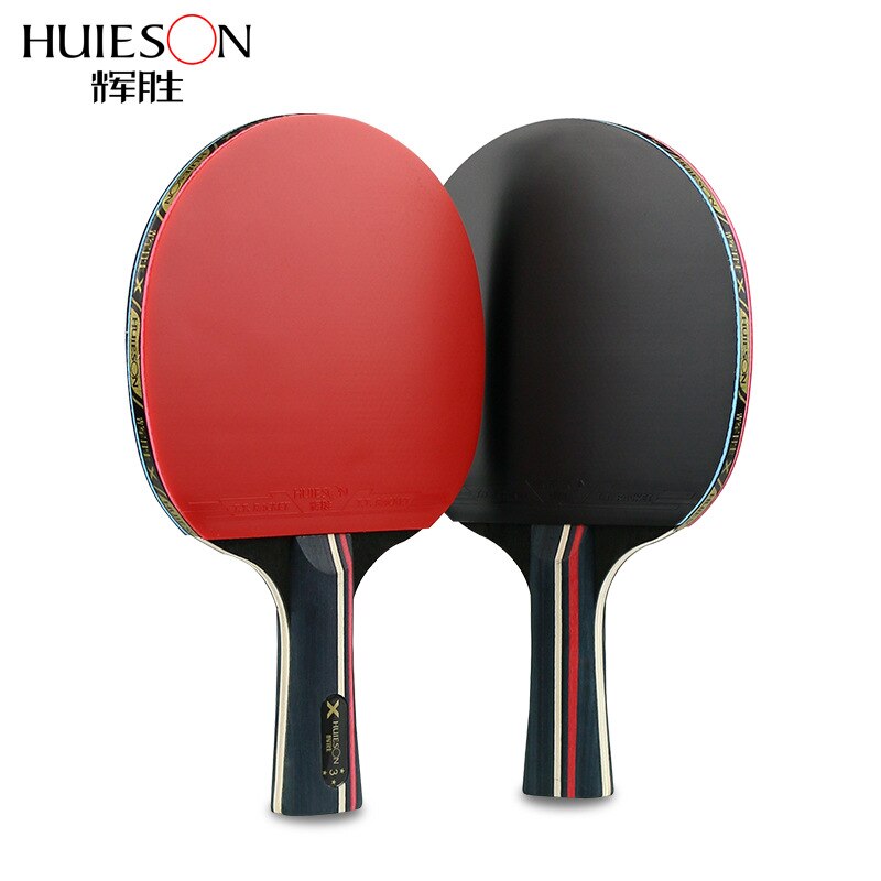 2 stks/partij Tafeltennis Bat Racket Lange Korte Handvat Ping Pong Paddle Racket Set Met Zak 3 Ballen Dubbele Gezicht puistjes In