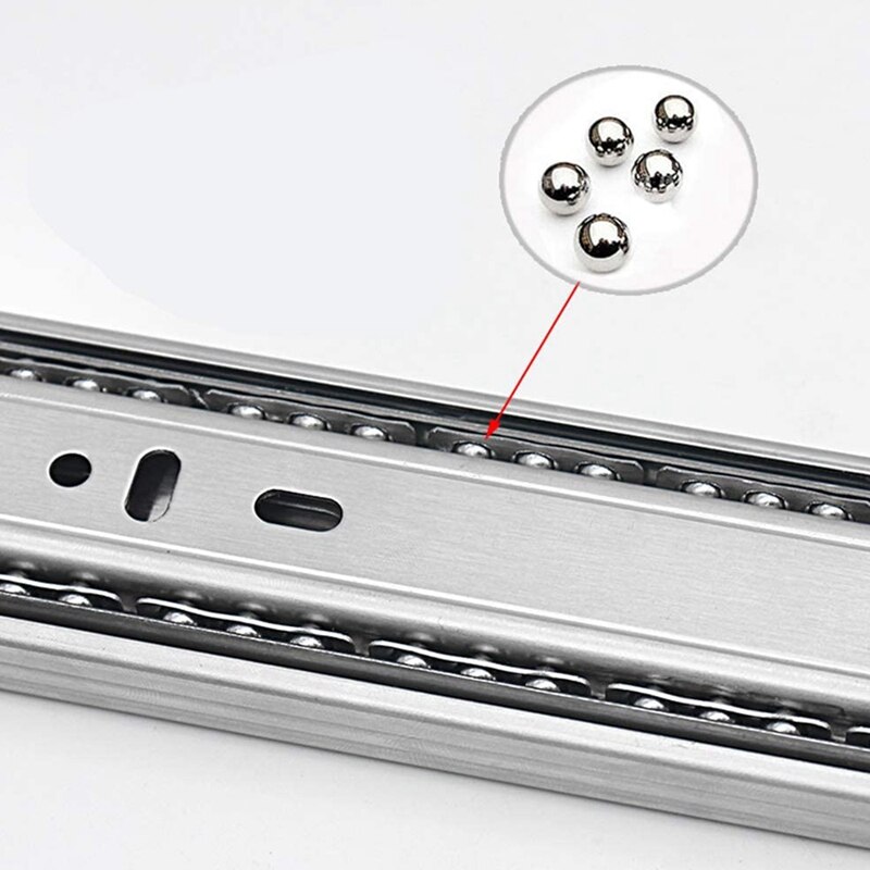 2 Ball Bearing Drawer Slide Groove Ball Bearing Low Noise Heavy Drawer Slide 10 Inch Three-Section Drawer Guide Rail