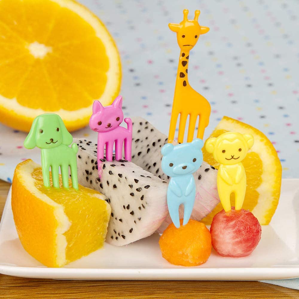 20 stk mat frukt gaffel kake dessert gafler barn dyr mini tegneserie tannpirker bento lunsj for cocktail party forsyninger