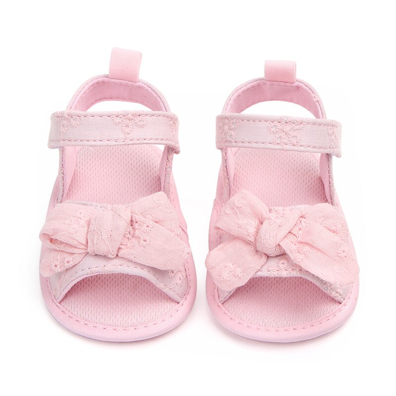 Sunmer – sandales à nœuds pour bébés filles, chaussures d'été en coton doux, antidérapantes, pour nourrissons et tout-petits