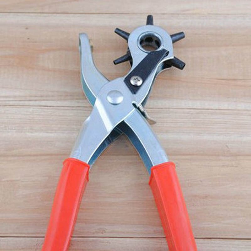 1Pc/Lot Multi-Function Portable Hole Puncher Tools For Watchband Card Leather Belt Red Hole Punch Tool