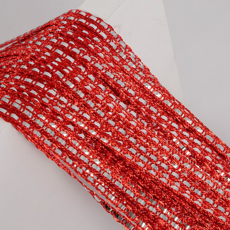 Rideau à cordes argenté avec pompon brillant, 100x200cm, diviseur de salon à la , décoration de mariage pour la maison, rideau de cuisine