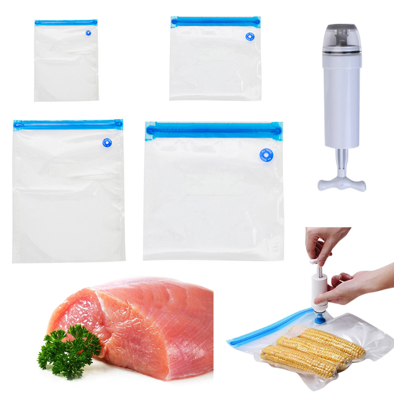 Vacuümzak Voedsel Lucht Vacuum Compressed Bag Organizer met Transparante Verzegelde Opbergzakken Herbruikbare vriezer zakken Keuken opslag