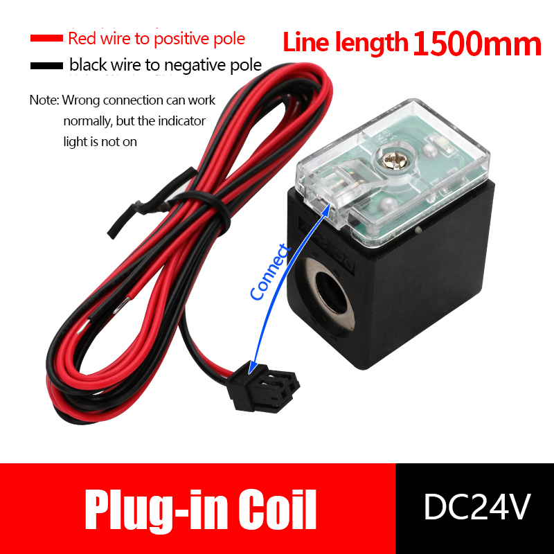 Terminal de bobina de válvula piloto, bobina de solenoide, Airtac cable tipo, de repuesto: Púrpura claro