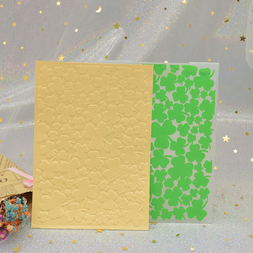 Clover Pattern 3D Embossing Folders for DIY Scrapbooking Paper Card Making Craft Plastic Embossing Template Stencil