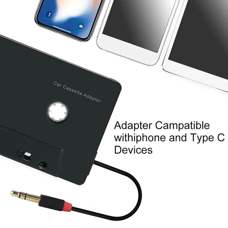 Adaptador de Cassette estéreo para coche, 3,5mm, cuatro canales, antienredados, Mini ABS, Audio, G88D
