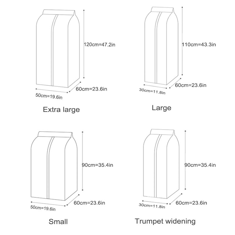 Clothing Dustproof Bag Dust Cover Hanging Printing Coat Storage Hanging Clothes Dust Bag Clothes Cover Thickening