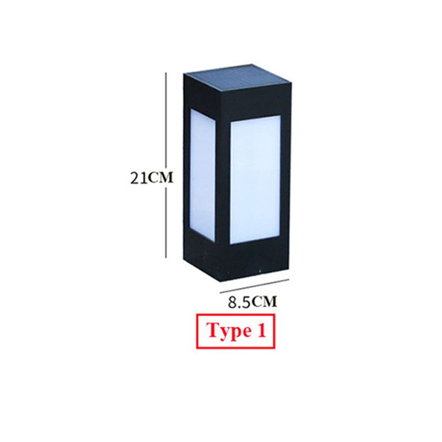 Lámpara Solar LED Thrisdar resistente al agua, pilar Solar para exteriores, puerta, valla, columna Solar para patio, Villas, jardín, porche, estigma ligero: Type 1 / White
