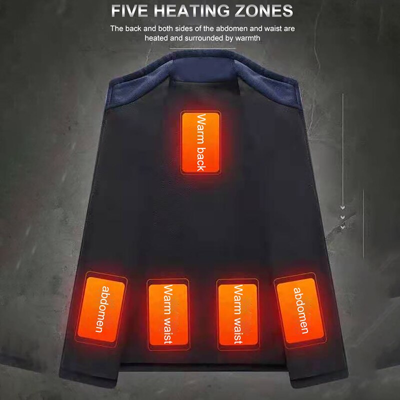 Paratago winter elektrische warme verwarmingsvest fleece slimme heren dames verwarmde jas koorts opladen viskleding grafeen  p8182
