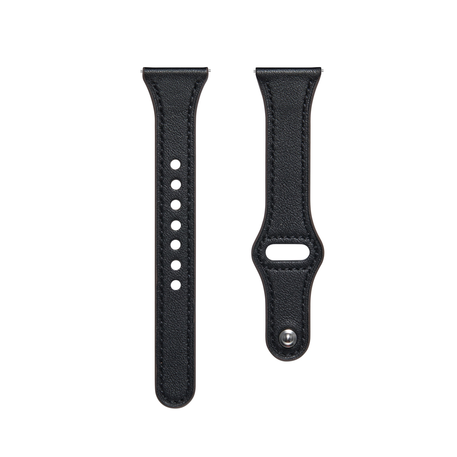 Voor Garmin Venu SQ2 SQ muziek lederen band armband vervangende band: Black