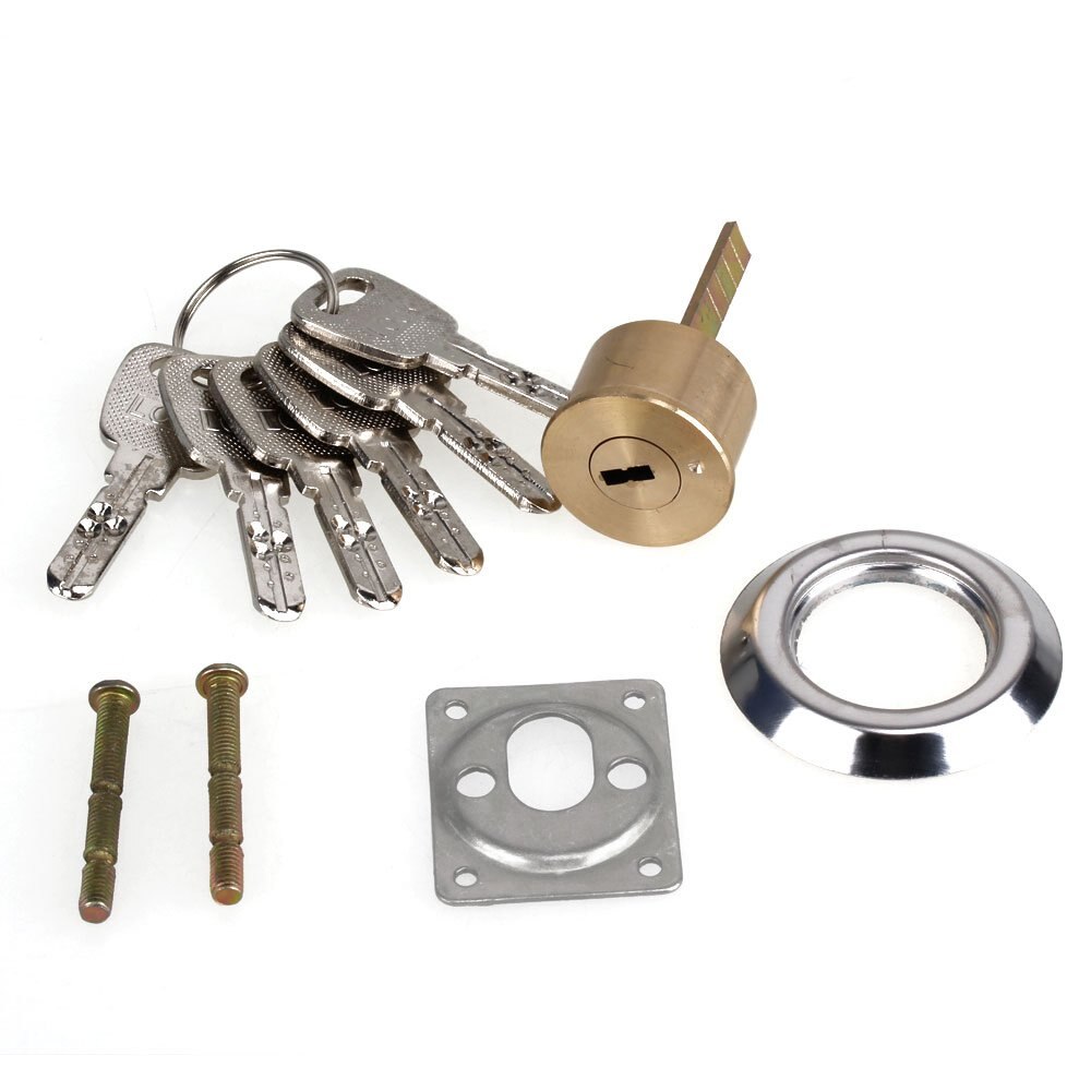 Polished Brass Replacement Rim Cylinder Door Lock Nightlatch Line Shaped