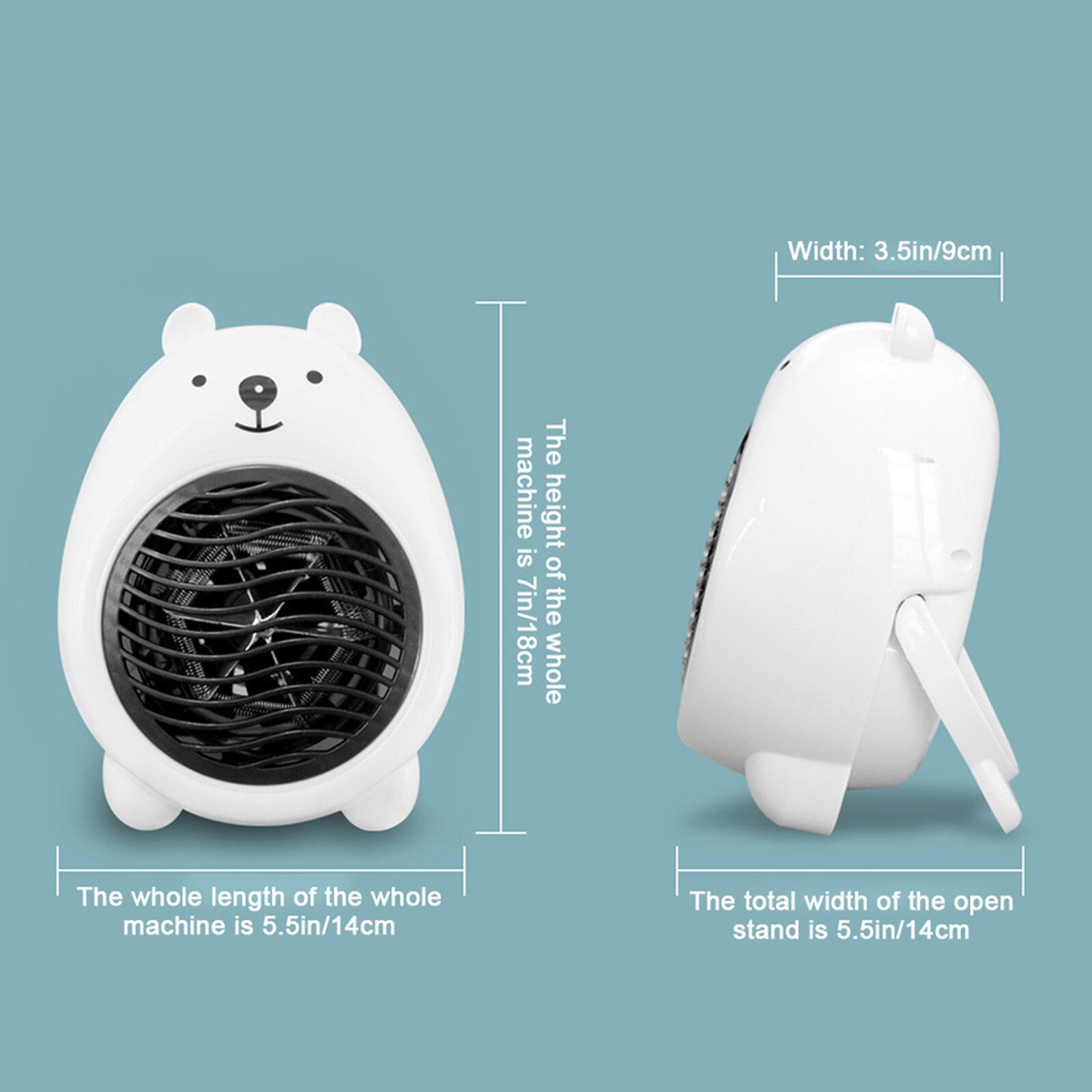 Cartoon Personal Mini Space Heater Fan Portable Electric Home Office Indoor Use Heater Handy Heating Warmer Machine Parts