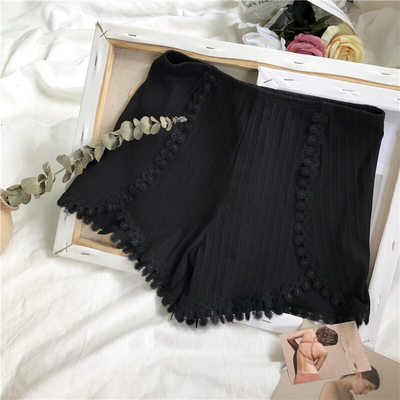 Women's Comfortable and Safe Shorts Summer Seamless Shorts Under Skirt Lace Underwear Shorts Shorts: Black