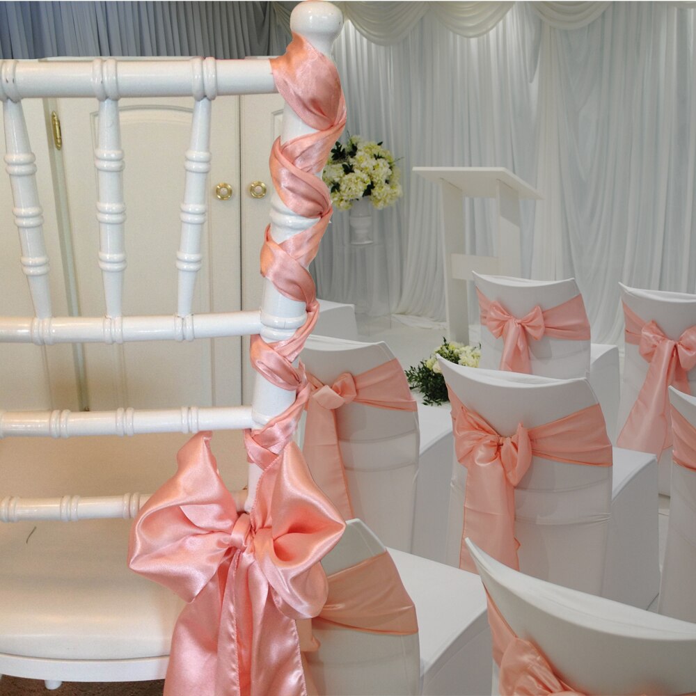 Freies 25 teile/los Hochzeit Stühle Knoten Schärpe Satin- Stoff Stuhl Schärpen Bogen Abdeckung Für Hochzeit Partei Bankett Veranstaltung Dekorationen