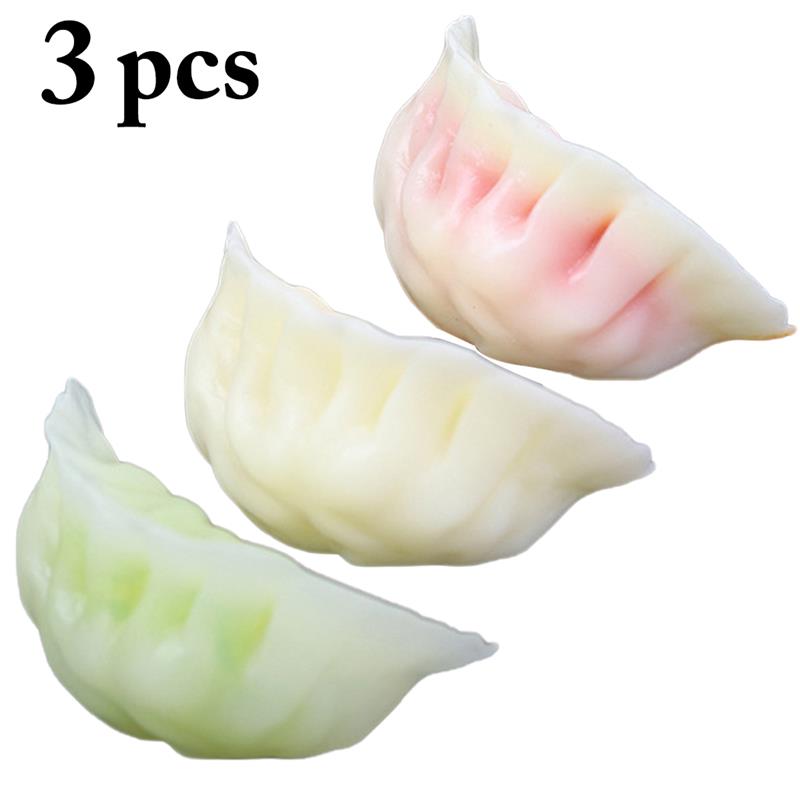 3PCS Artificial Dumpling Simulation Food Steamed Dumpling Food Display Model Kitchen Prop
