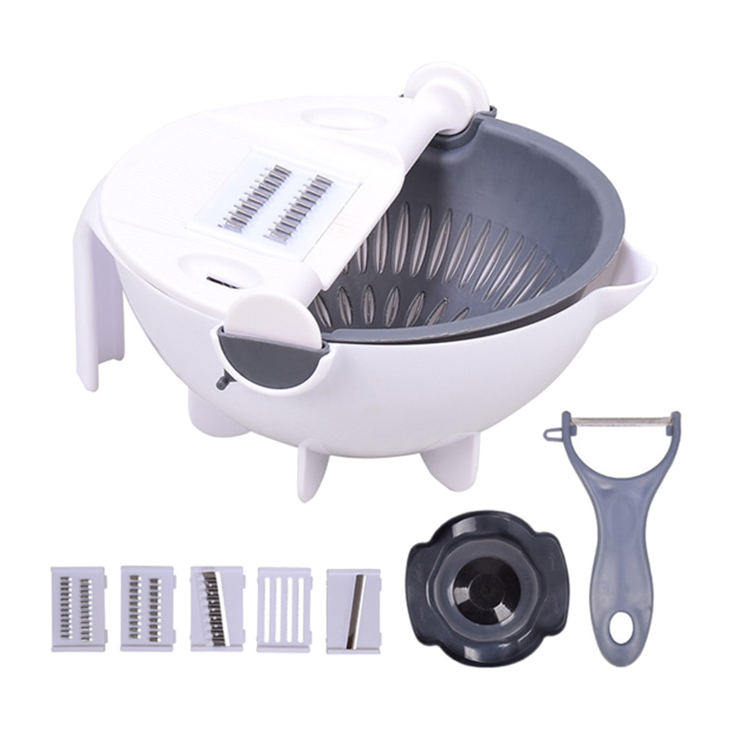 Multi-function Rotate The Vegetable Cutter Slicer Kitchen Tool Kitchen Hand Julienne Grater Fruit Storage Container