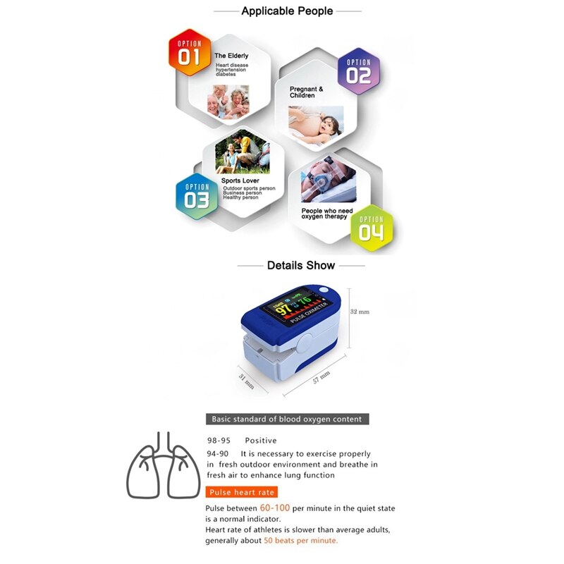 Digital Finger Oximeter OLED Pulse Oximeter Display Oximeter Household Health Diagnostic Monitor Tool Equipment