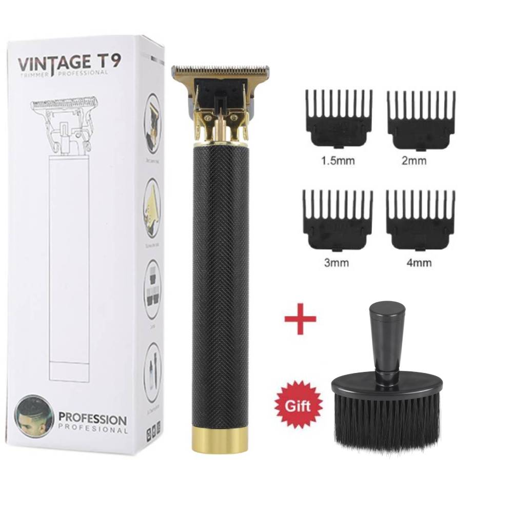 Recortadora de pelo Baldheaded T9 de 0MM, maquinilla para peluquero, escultura de Máquina para cortar cabello sin cuerda, Afeitadora eléctrica, afeitadora de barba, cortacésped para hombres: Black Clipper